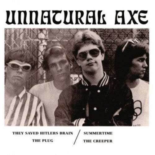 the album cover for Unnatural Axe - They Saved Hitler's Brain