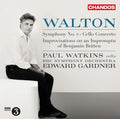 the album cover for Walton / Watkins / Bbc So / Gardner - Symphony No. 2 - Cello Concerto