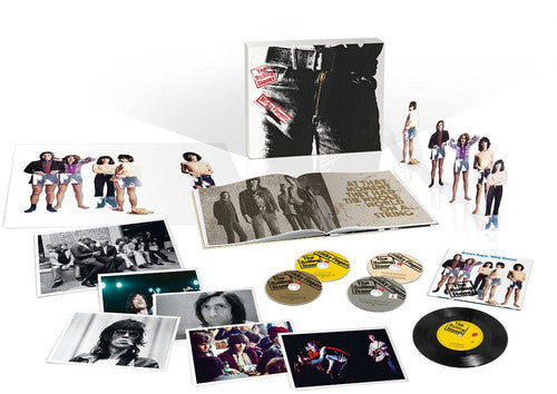 the album cover for The Rolling Stones - Sticky Fingers - Remastered [Super Deluxe 3CD + DVD + Vinyl]