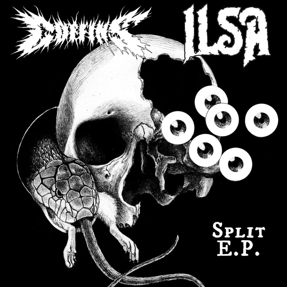 the album cover for Coffins / Ilsa - Split