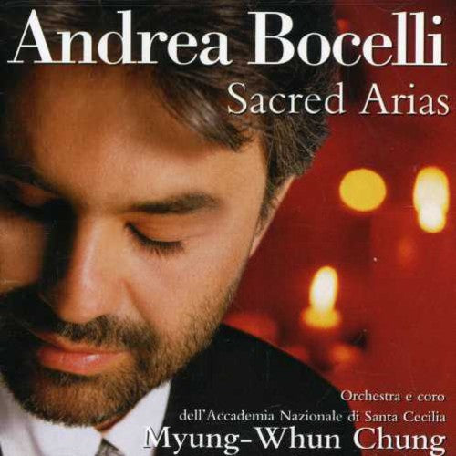 the album cover for Andrea Bocelli - Sacred Arias