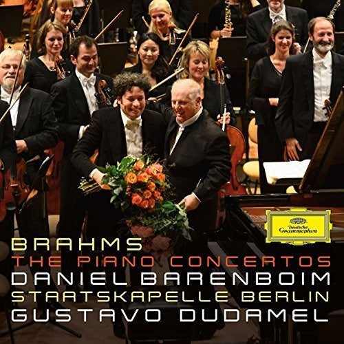 the album cover for Brahms / Barenboim / Dudamel / Staatskapelle Berli - Piano Concertos 1 & 2