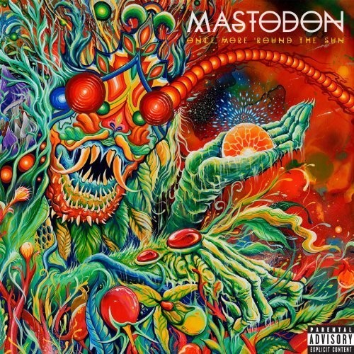 the album cover for Mastodon - Once More 'Round The Sun [Transparent Green/Solid White Colored Vinyl]
