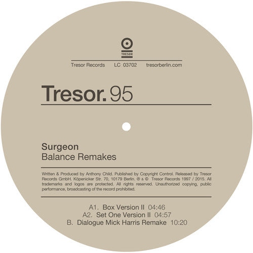 the album cover for Surgeon - Balance Remakes
