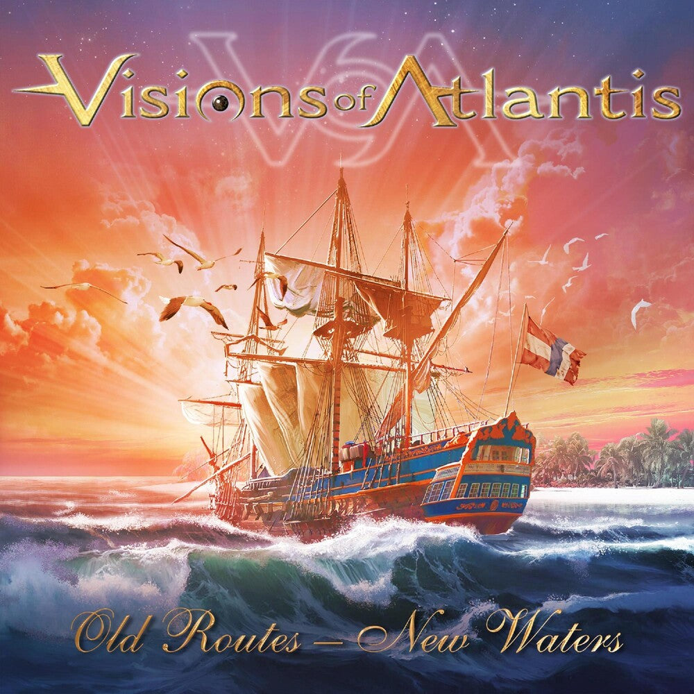 the album cover for Visions Of Atlantis - Old Routes - New Waters