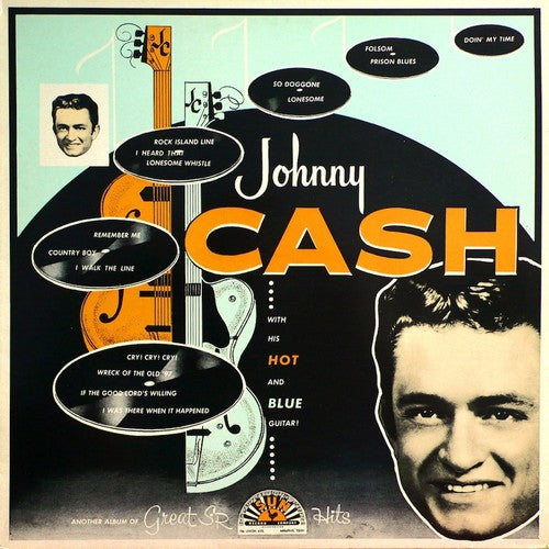the album cover for Johnny Cash - With His Hot and Blue Guitar