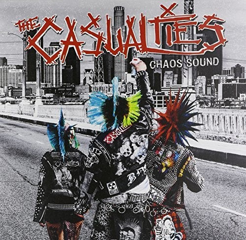 the album cover for The Casualties - Chaos Sound [Indie Exclusive Limited Edition Transparent Neon Orange Vinyl]