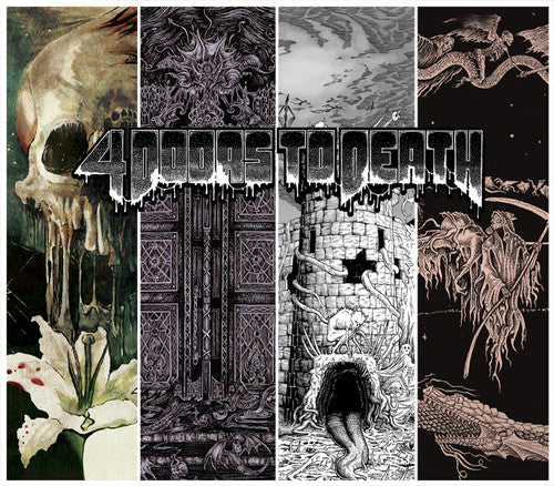 the album cover for Cemetery Filth / Ectovoid / Sabbatory / Trenchrot - 4 Doors to Death