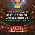 the album cover for Argerich / Barenboim - Live from Buenos Aires (Schumann/Debussy/Barktok)