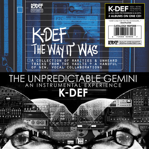 the album cover for K-Def - The Unpredictable Gemini / The Way It Was