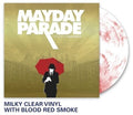 the album cover for Mayday Parade - A Lesson In Romantics [Limited Edition Red w/Black Cloud LP]