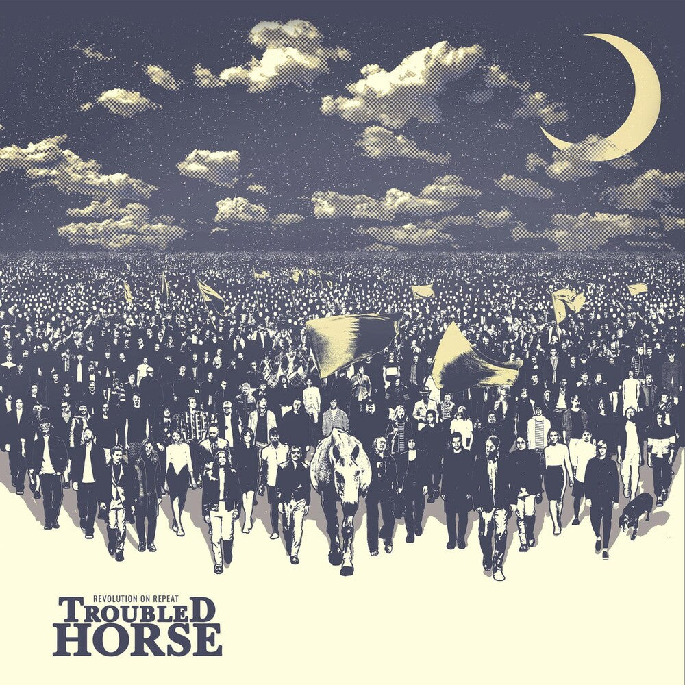 the album cover for Troubled Horse - Revolution On Repeat