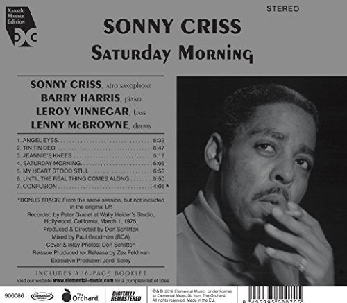the album cover for Sonny Criss - Saturday Morning