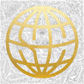 the album cover for State Champs - Around The World And Back [Indie Exclusive Limited Edition Deluxe White/Gold/Black Stripped Tri Color LP]