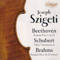 the album cover for JOSEPH SZIGETI - Szigeti Conducts Beethoven Schubert Brahms Heiss