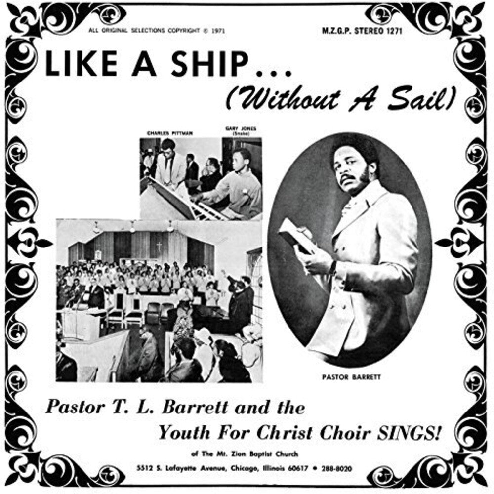 the album cover for Pastor Barrett TL / Youth For Christ Choir - Like A Ship (without A Sail)