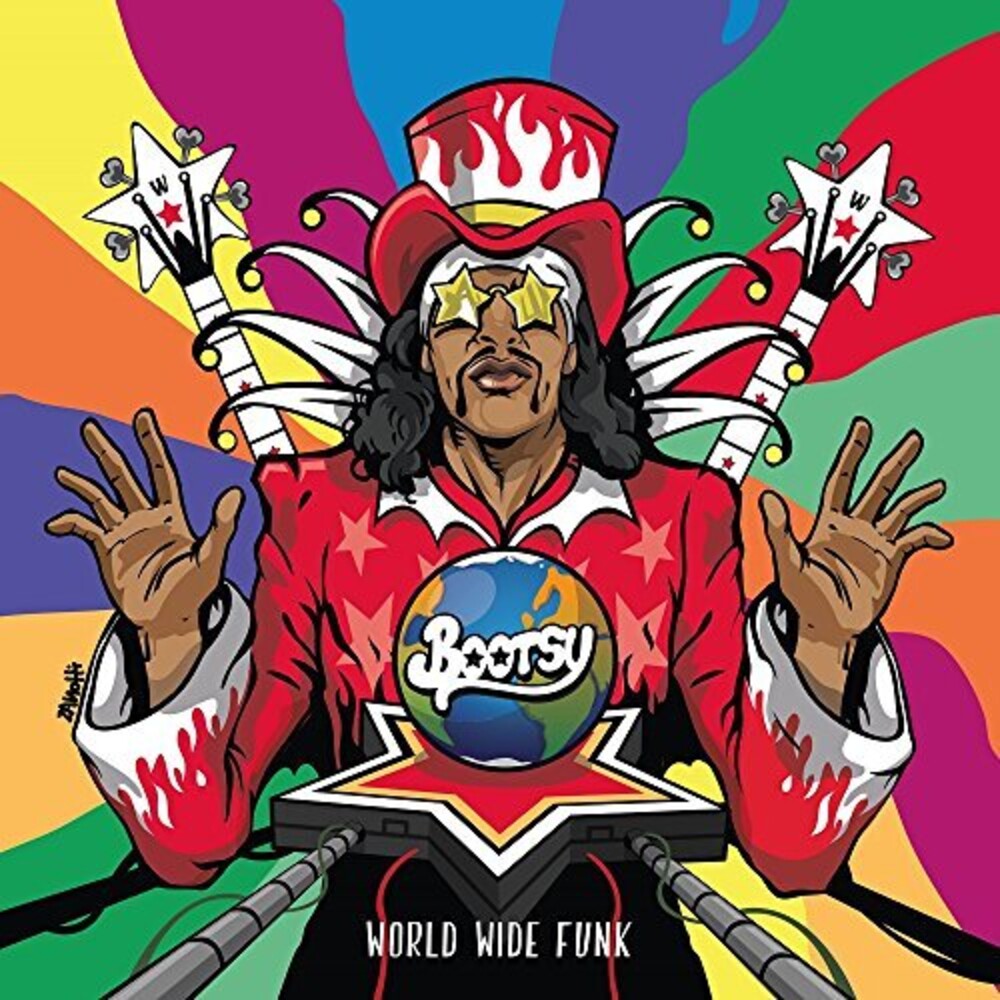 the album cover for Bootsy Collins - World Wide Funk