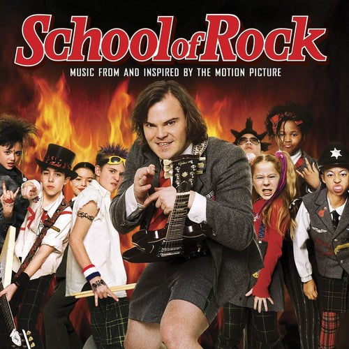 the album cover for School of Rock (Music From & Inspired by Motion Pi - School Of Rock (Music From And Inspired By The Motion Picture) [2LP Red & Yellow Vinyl]