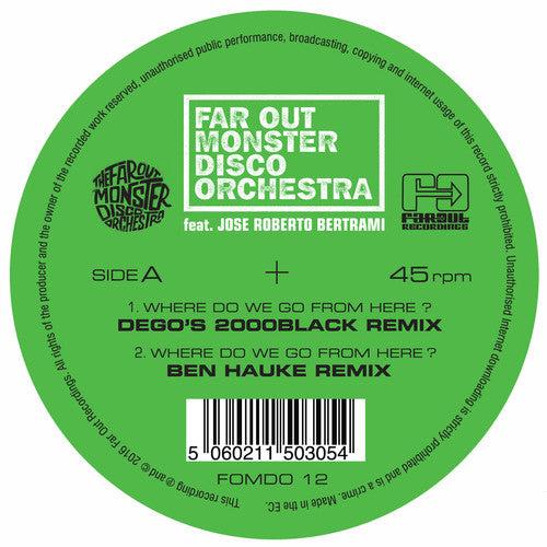 the album cover for Far Out Monster Disco Orchestra - Where Do We Go from Here (Remixes)
