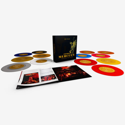 the album cover for Freddie Mercury - Messenger Of The Gods: The Singles Collection [13 7in Vinyl Singles Box Set]