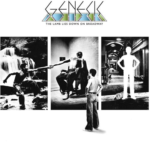 the album cover for Genesis - Lamb Lies Down On Broadway (Uk)