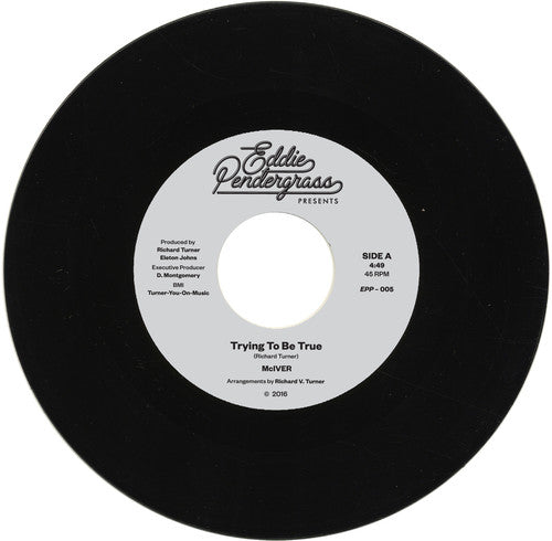 the album cover for Mciver - Trying To Be True / Looking In The Eyes Of Love