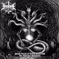 the album cover for Hellvetron - Death Scroll Of Seven Hells And It's Infernal Majesties