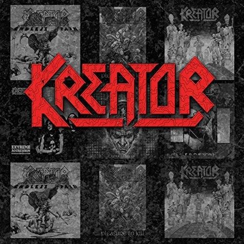 the album cover for Kreator - Love Us Or Hate Us: The Very Best Of The Noise Years 1985-1992