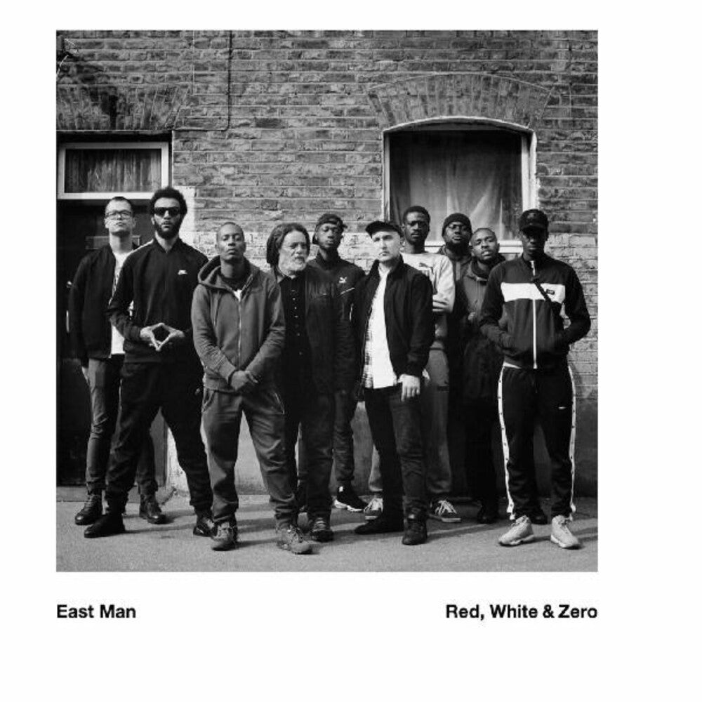 the album cover for East Man - Red White & Zero