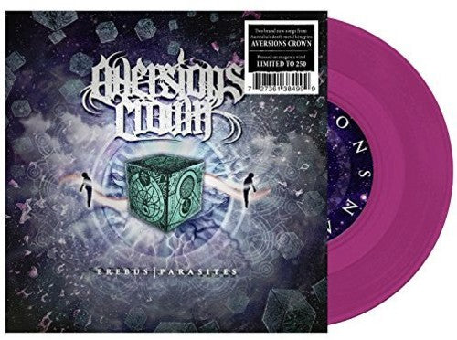 the album cover for Aversions Crown - Erebus / Parasites [Limited Edition Magenta Vinyl Single]