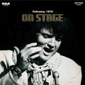 the album cover for Elvis Presley - On Stage - February 1970 [Audiophile Black & Blue Swirl LP w/Poster]