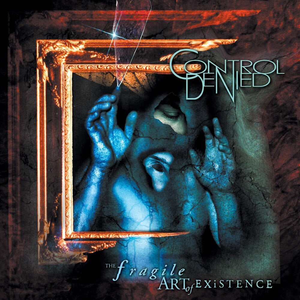 the album cover for Control Denied - The Fragile Art Of Existence [Indie Exclusive Limited Edition Oxblood w/ Heavy Black & Cyan Blue Splatter LP]
