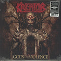 the album cover for Kreator - Gods Of Violence [Indie Exclusive Limited Edition Dark Red/Black Vinyl]