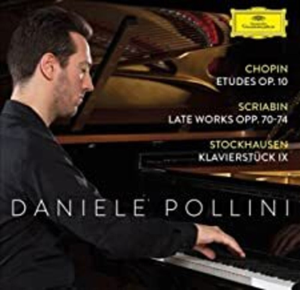 the album cover for Chopin / Pollini - Etudes Op 10 / Scriabin: Late Works Opp 70-74