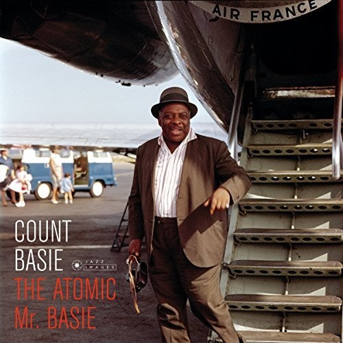 the album cover for Count Basie - Atomic Mr Basie + 1 Bonus Track (Photo Cover By Jean-Pierre Leloir)