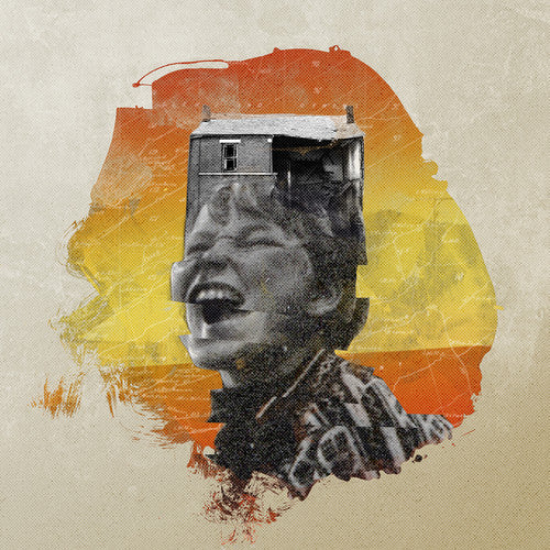 the album cover for A Will Away - Here Again [Yellow w/ Red Splatter Vinyl]
