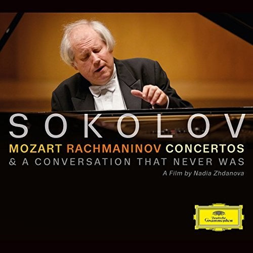 the album cover for Grigory Sokolov - Mozart / Rachmaninoff: Concertos a Conversation