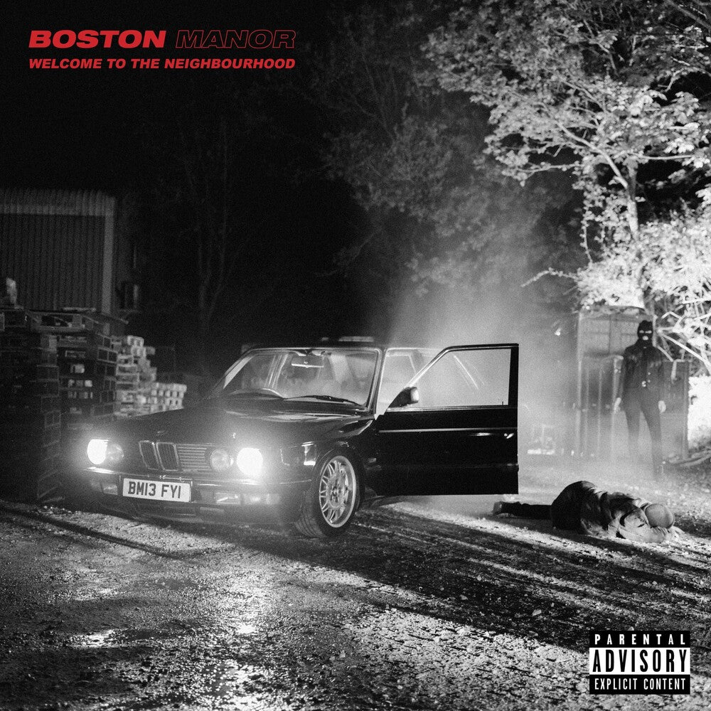 the album cover for Boston Manor - Welcome To The Neighbourhood [Indie Exclusive Limited Edition Red/Black LP]