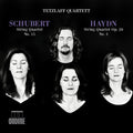 the album cover for Haydn / Schubert / Quartett - Schubert: String Quartet No. 15 / Haydn: String Quartet, op. 20 No. 3