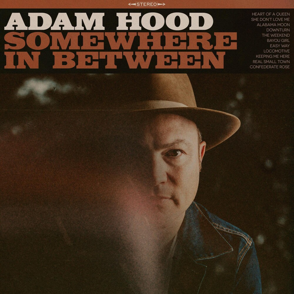 the album cover for Adam Hood - Somewhere In Between [LP]