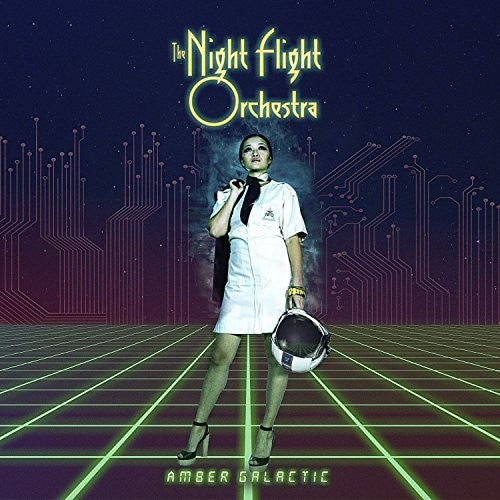 the album cover for The Night Flight Orchestra - Amber Galactic
