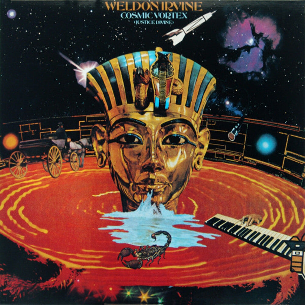 the album cover for Weldon Irvine - Cosmic Vortex (Justice Divine)