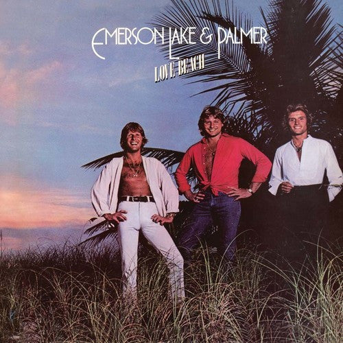 the album cover for Emerson, Lake & Palmer - Love Beach
