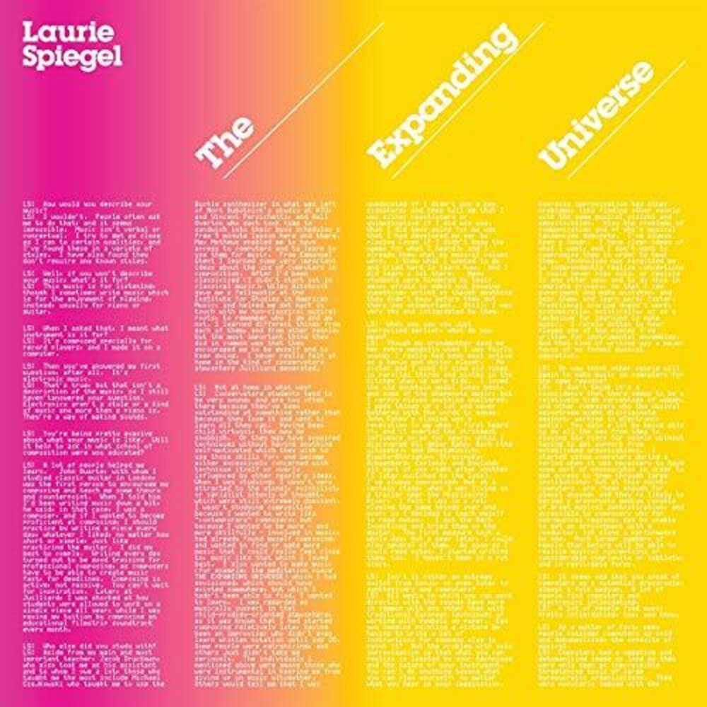 the album cover for Laurie Spiegel - The Expanding Universe