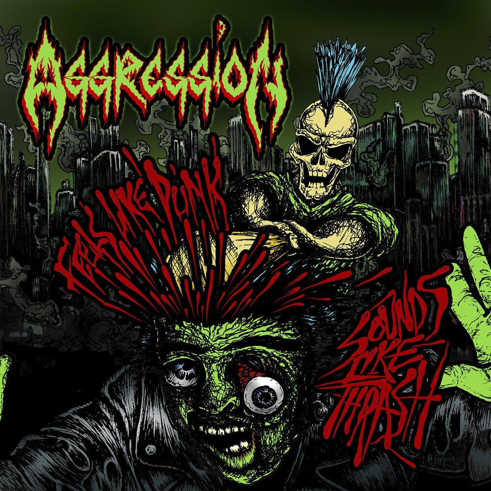 the album cover for Aggression - Feels Like Punk, Sounds Like Thrash