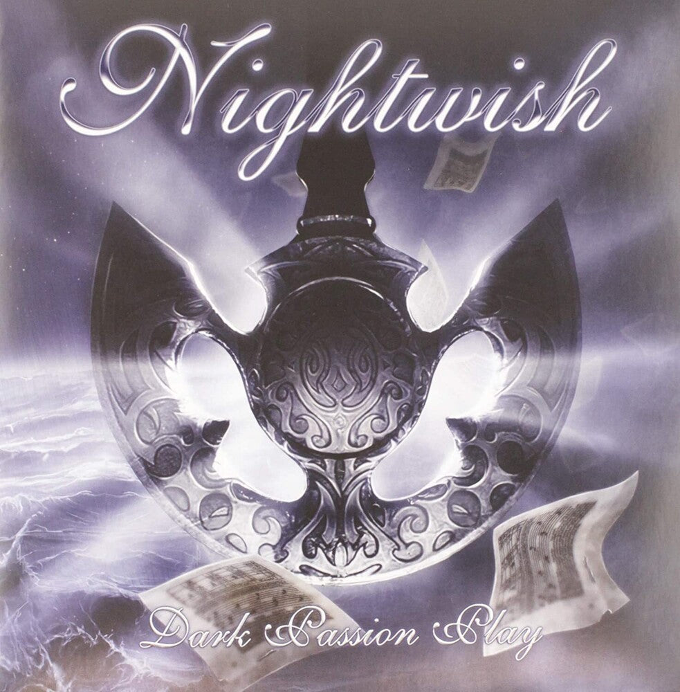 the album cover for Nightwish - Dark Passion Play (2019 Nuclear Blast Re-Issue) [Indie Exclusive Limited Edition Blue/White Splatter LP]
