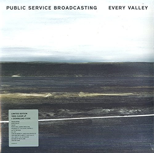 the album cover for Public Service Broadcasting - Every Valley [Indie Exclusive Limited Edition Clear LP]