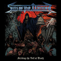 the album cover for Sins Of The Damned - Striking The Bell Of Death