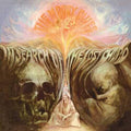 the album cover for The Moody Blues - In Search Of The Lost Chord: 50th Anniversary [Limited Edition Yellow/Red Splatter LP]