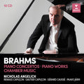 the album cover for Nicholas Angelich - Brahms Piano Concertos Piano Works - Violin